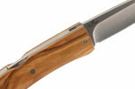 Couteau pliant LionSteel Opera manche 10cm lacet + étui - Olivier