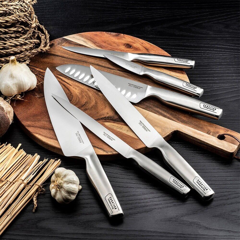 Mallette extra plate 5 couteaux de cuisine Sabatier Trompette Asean tout inox