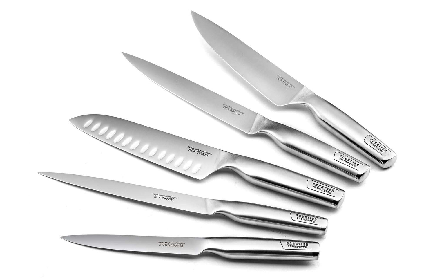 Mallette extra plate 5 couteaux de cuisine Sabatier Trompette Asean tout inox