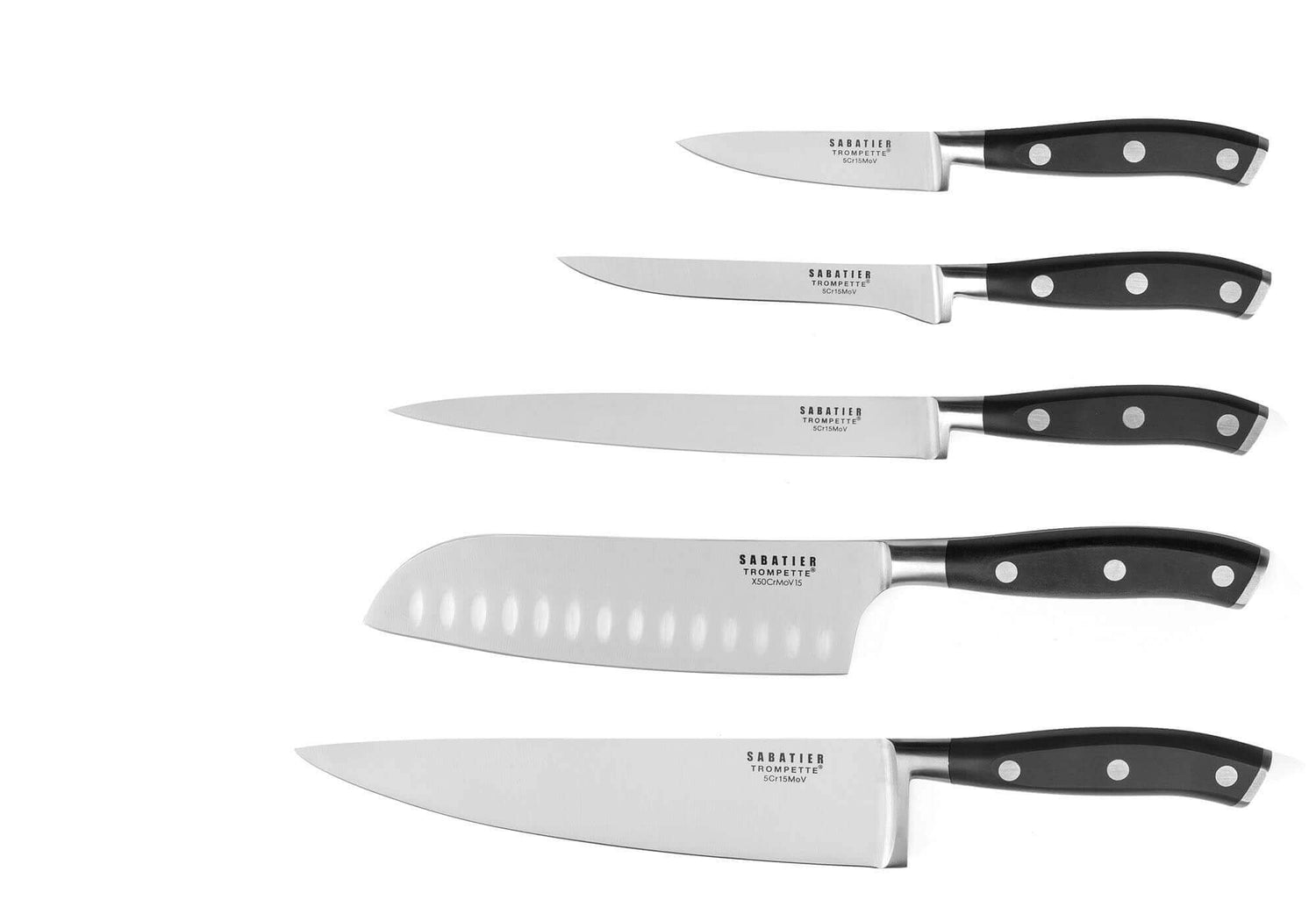 Mallette extra plate 5 couteaux de cuisine Sabatier Trompette Vulcano