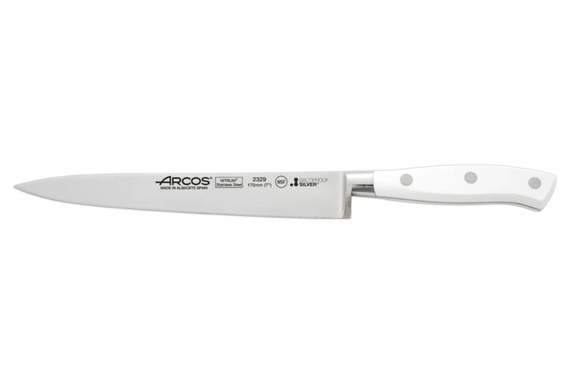 Couteau filet de sole forgé Riviera White Arcos lame 17cm acier NITRUM®