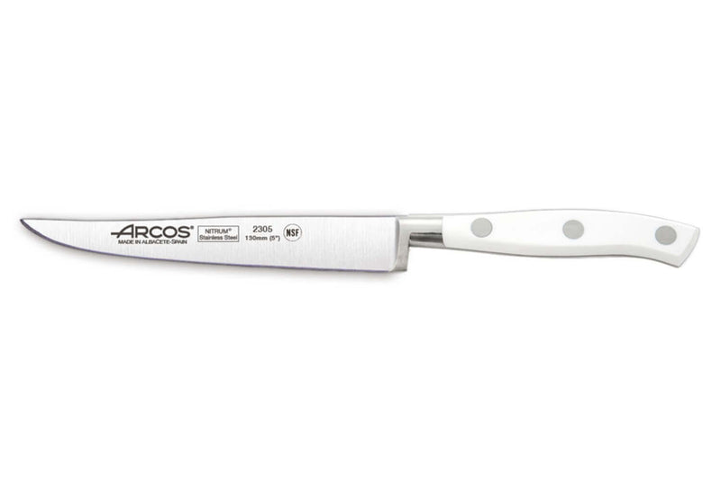 Couteau à steak forgé Riviera White Arcos lame 13cm acier NITRUM®