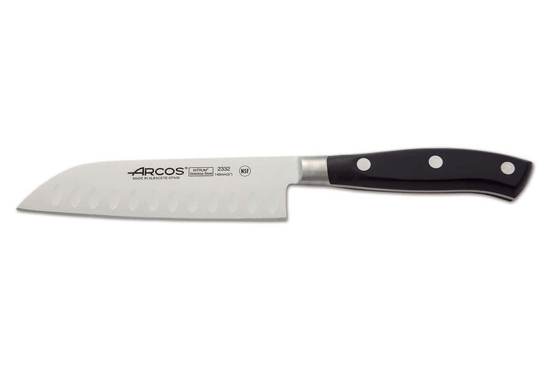 Couteau Santoku alvéolé Riviera Arcos forgé lame 14cm
