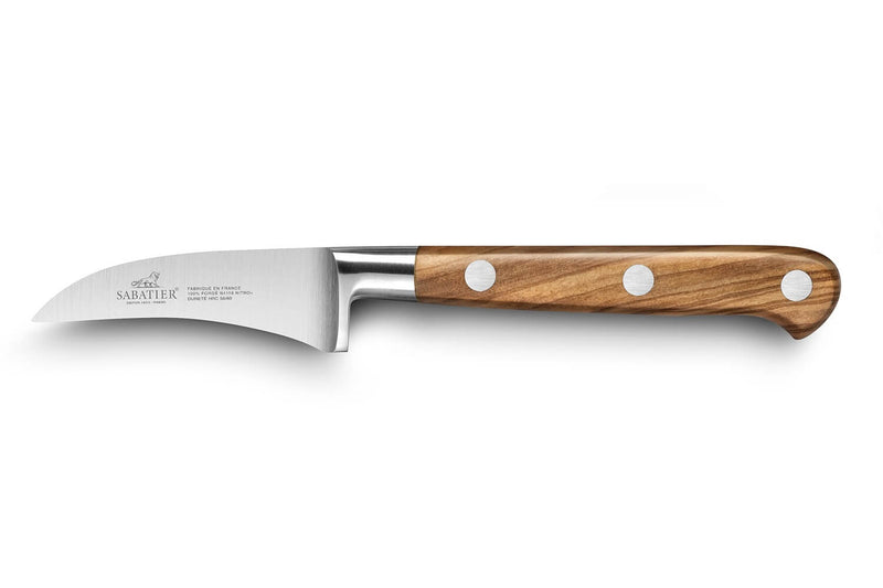 Couteau bec d'oiseau Sabatier Provençao 100% forgé 6cm manche olivier