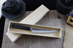 Couteau sujihiki japonais Shizu Hamono Yamato martelé 20cm manche sombre