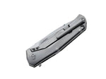 Couteau pliant LionSteel Tre manche 10cm + coffret bois - Titanium gris