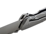 Couteau pliant LionSteel Tre manche 10cm + coffret bois - Titanium gris