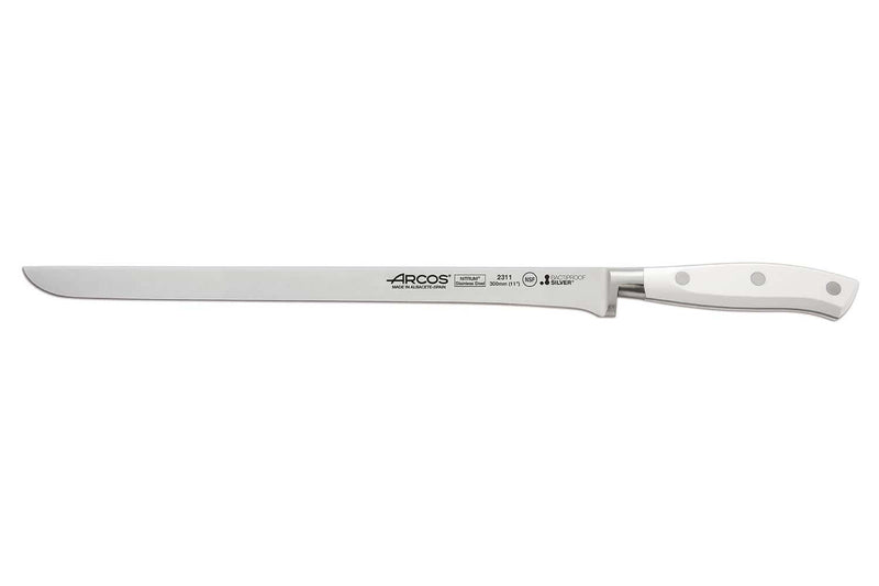 Couteau à jambon forgé Riviera White Arcos lame flexible 30cm acier NITRUM®