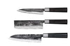 Coffret 3 couteaux Samura Super 5 damas : universel + santoku + nakiri