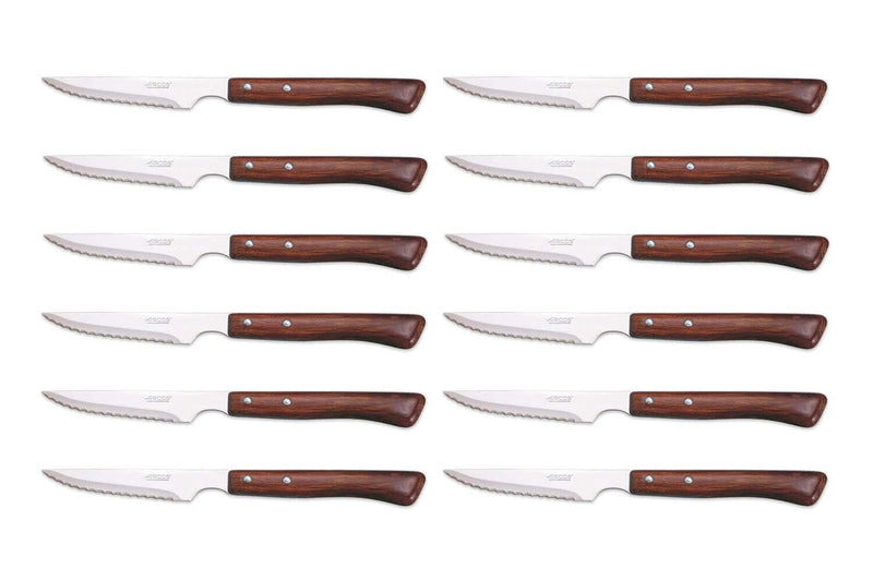 Set de 12 couteaux à steak Arcos lame microdentée 11cm