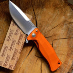 Couteau pliant LionSteel SR11 manche alu 12cm pic brise-vitre - Orange