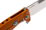 Couteau pliant LionSteel SR11 manche alu 12cm pic brise-vitre - Orange