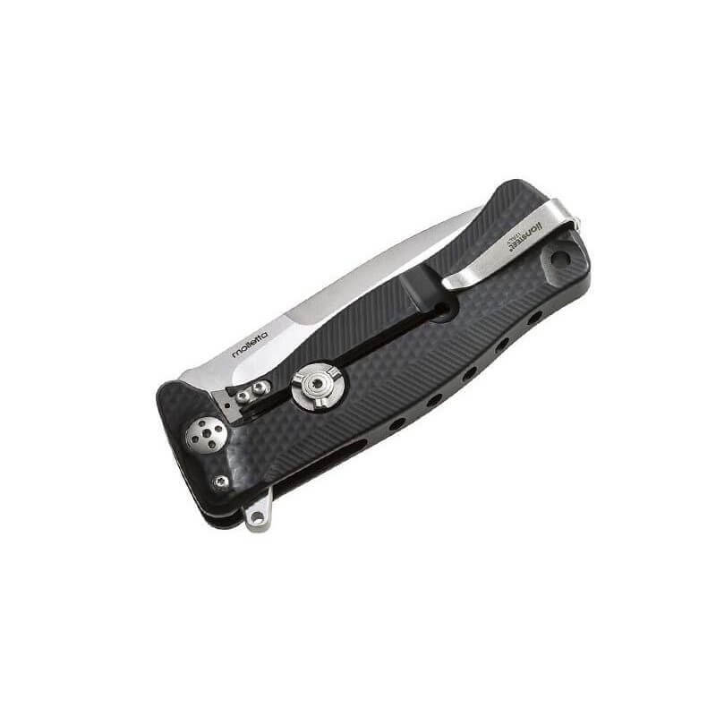 Couteau pliant LionSteel SR11 manche alu 12cm pic brise-vitre - Noir