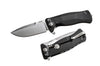Couteau pliant LionSteel SR11 manche alu 12cm pic brise-vitre - Noir