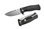 Couteau pliant LionSteel SR11 manche alu 12cm pic brise-vitre - Noir