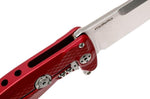 Couteau pliant LionSteel SR22 manche alu 10cm pic brise-vitre - Rouge