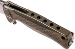 Couteau pliant LionSteel SR22 manche titanium 10cm pic brise-vitre - Bronze