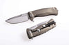 Couteau pliant LionSteel SR22 manche titanium 10cm pic brise-vitre - Bronze