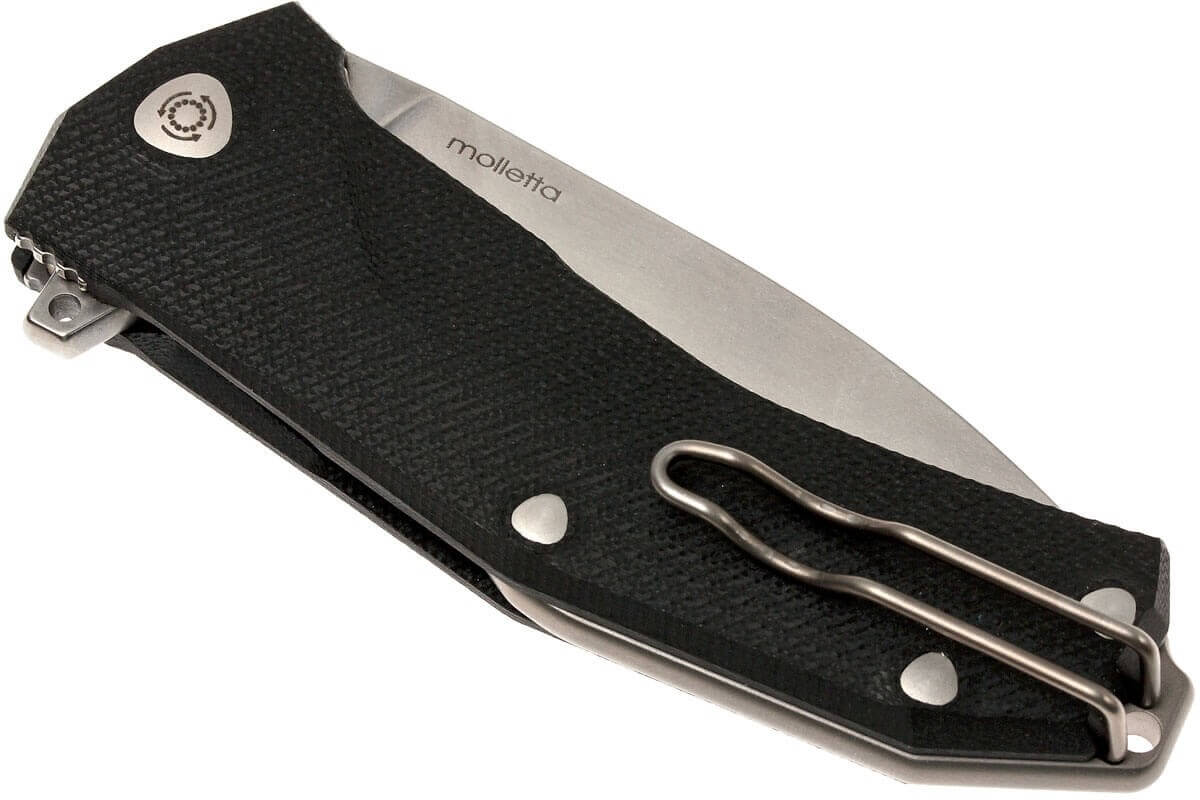 Couteau pliant LionSteel KUR manche G10 ou olivier 12cm - Noir