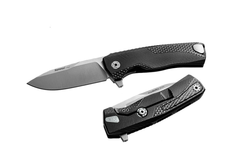 Couteau pliant LionSteel ROK manche monobloc 11cm - Noir