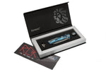 Couteau pliant LionSteel ROK damas manche titanium bleu 11cm