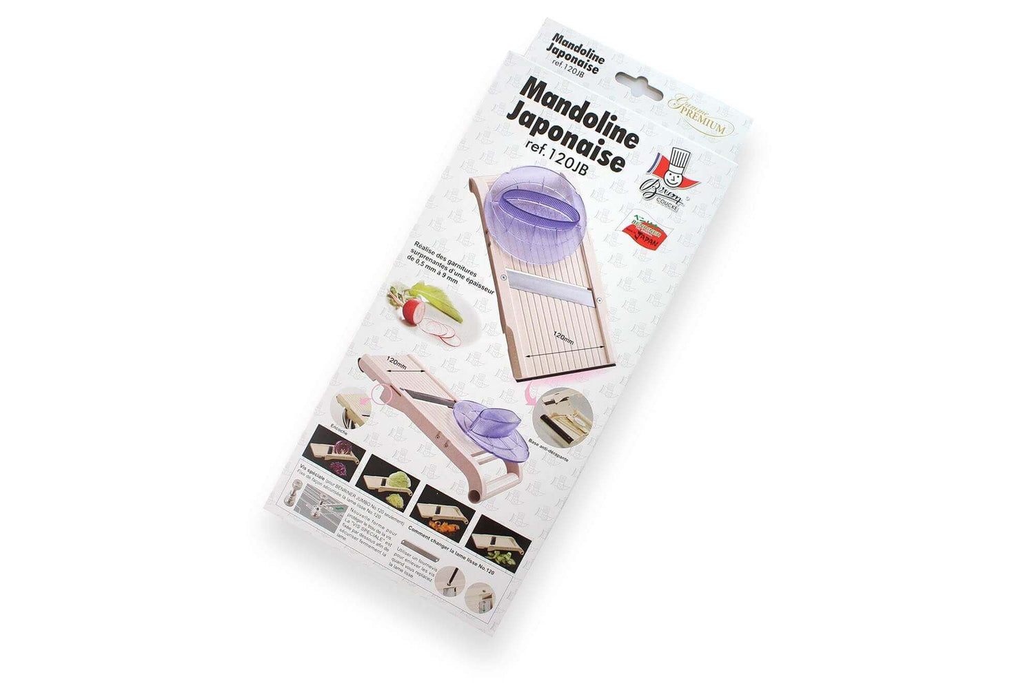 Mandoline japonaise professionnelle Benriner grand modèle + poussoir extra large