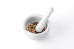 Mortier + pilon Gefu Macino en porcelaine blanche - Ø7,7cm