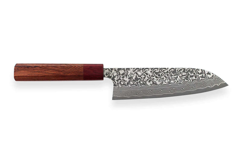 Couteau santoku japonais artisanal Yoshimi Kato 16.5cm SG2 Damascus