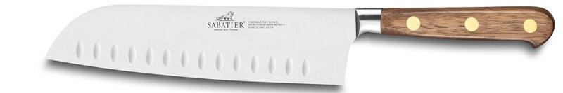 Couteau santoku forgé Sabatier Perigord lame 18cm manche en noyer