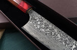 Couteau santoku japonais artisanal Yoshimi Kato 16.5cm SG2 Damascus