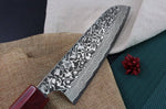 Couteau santoku japonais artisanal Yoshimi Kato 16.5cm SG2 Damascus