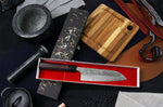 Couteau santoku japonais artisanal martelé Yu Kurosaki Shizuku 16.5cm acier SG2