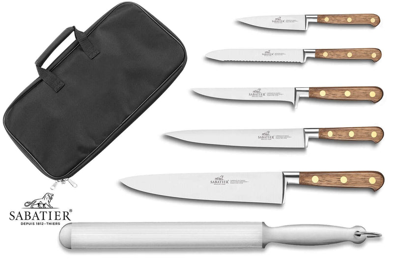 Mallette cuisinier Sabatier Périgord 5 couteaux fabrication française + 1 fusil