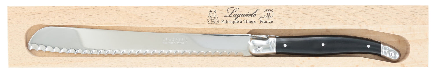 Couteau à pain Laguiole par André Verdier 17cm 100% français - Noir