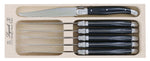 Coffret de 6 couteaux à steak microdentés Laguiole par André Verdier - Noir