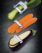 Set éplucheur à julienne Triangle 3 lames interchangeables manche en green grip