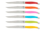 Bloc de 6 couteaux à steak microdentés Laguiole par André Verdier Printemps multicolore