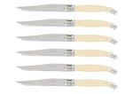 Coffret de 6 couteaux à steak microdentés Laguiole par André Verdier - Ivoire