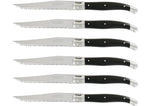 Coffret de 6 couteaux à steak microdentés Laguiole par André Verdier - Noir