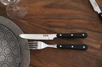 Coffret de table Wusaki 2 couteaux à steak à bout rond + 2 fourchettes
