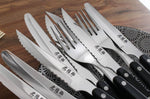 Coffret de table Wusaki 2 couteaux à steak à bout rond + 2 fourchettes