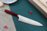 Couteau de chef japonais artisanal Kei Kobayashi SG2 Heptagone 21cm