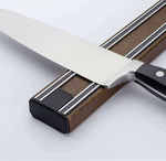 Barre aimantée surpuissante Bisbell Bisichef 50cm en bois - Noyer coloré