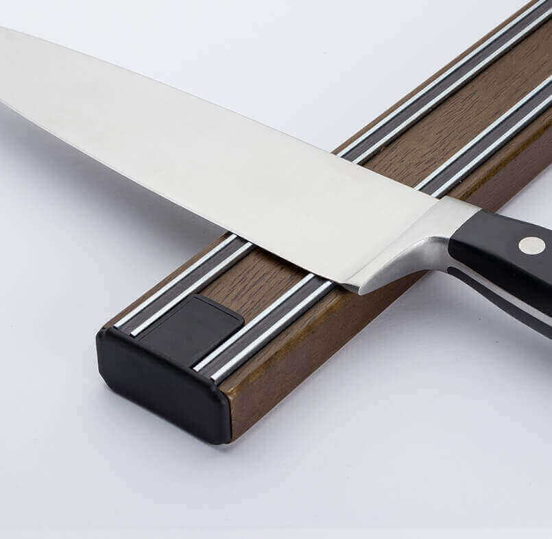 Barre aimantée surpuissante Bisbell Bisichef 50cm en bois - Noyer coloré