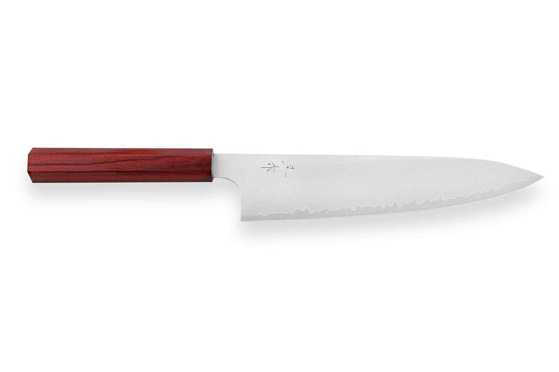 Couteau de chef japonais artisanal Kei Kobayashi SG2 Heptagone 24cm