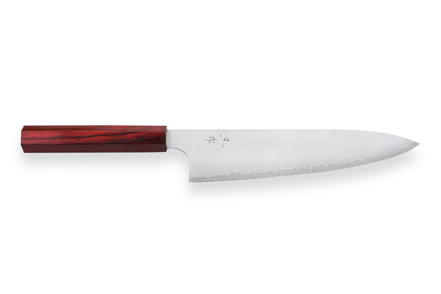 Couteau de chef japonais artisanal Kei Kobayashi SG2 Heptagone 21cm