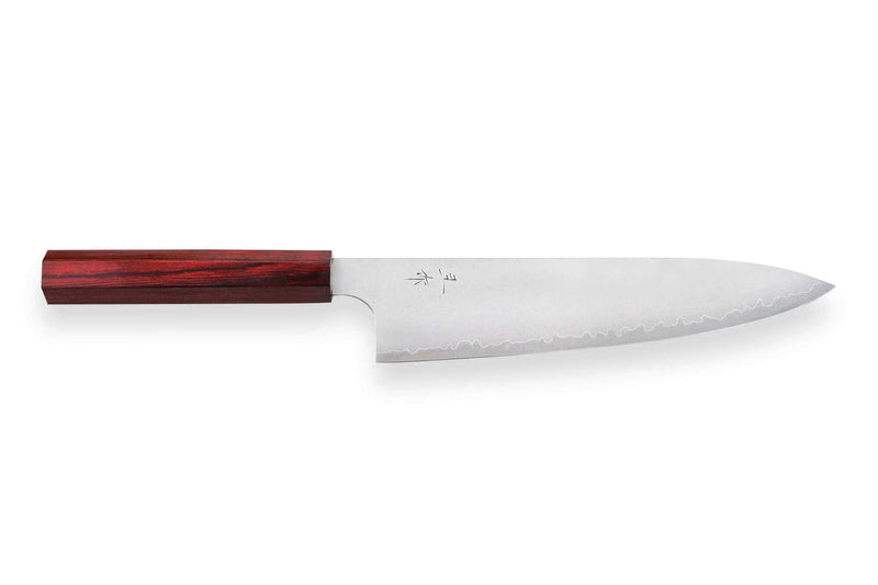 Couteau de chef japonais artisanal Kei Kobayashi SG2 Heptagone 21cm