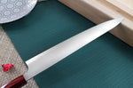 Couteau Sujihiki japonais artisanal Kei Kobayashi SG2 Heptagone 27cm
