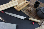 Couteau yanagiba japonais artisanal Kagekiyo Utage White Steel 2 24cm
