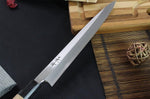 Couteau yanagiba japonais artisanal Kagekiyo Utage White Steel 2 24cm